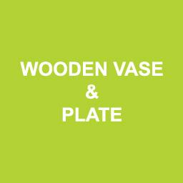 Wooden Vase & Plate