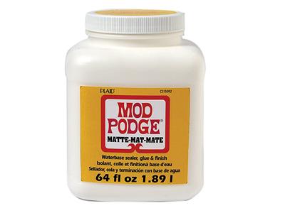 Paint Decoupage Kit | Set 8oz Bottles of Mod Podge Waterbase Sealer/Glue/Finish (Matte + Gloss Finish) | 4pk Foam Brush Set